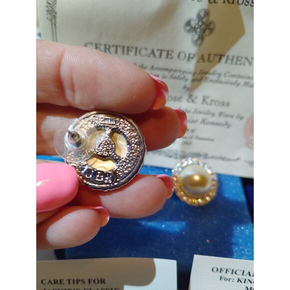 Vintage Camrose & Kross JBK Pearl And Stone Earrings With Original Box - Picture 3 of 3